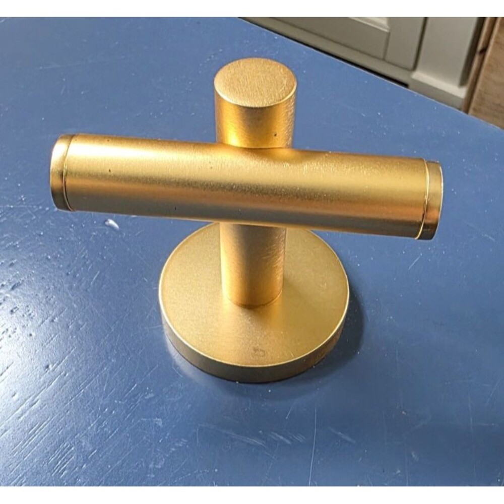 West Elm Modern Overhang Bathroom Towel Hook Antique Brass New 3"w x 2.75"d x 2"